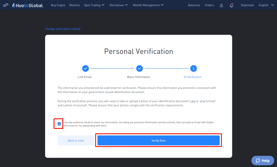 How to Login and Verify Account in Huobi