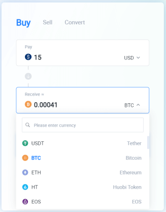 How to Buy Crypto with your Credit/Debit Card in Huobi